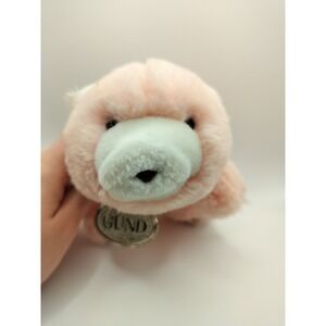 Vintage 1980 Pink Snuffle Bear Gund Medallion Stuffed Animal Toy Small Pastel